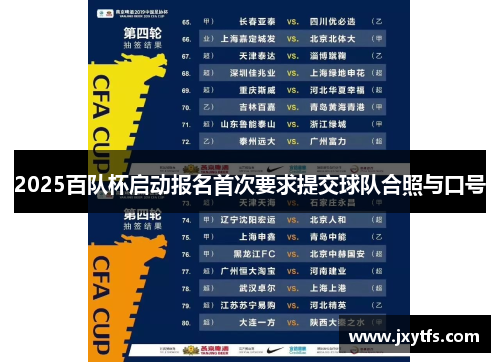 2025百队杯启动报名首次要求提交球队合照与口号